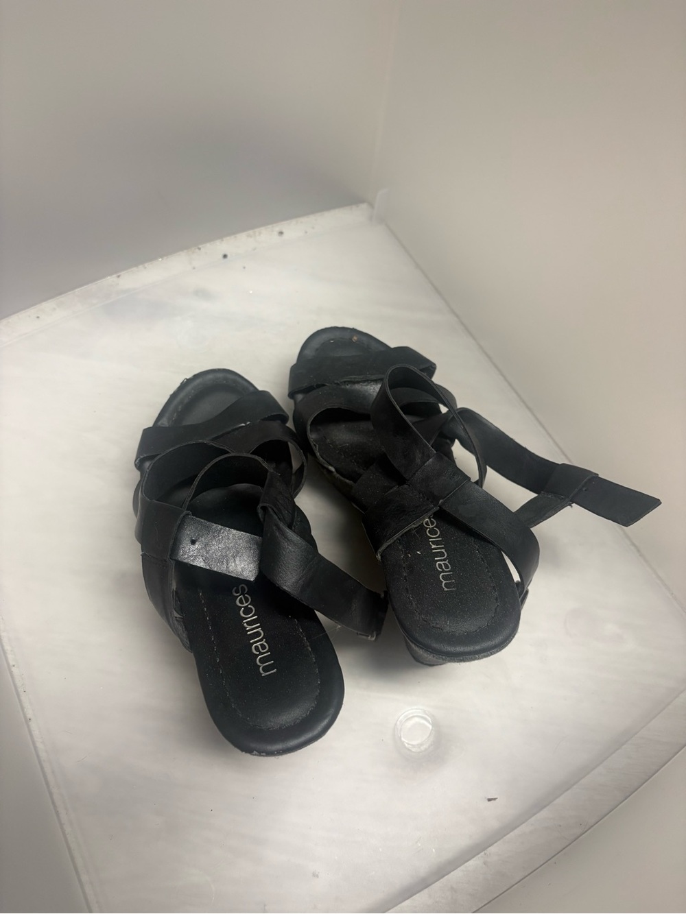 Maurices Black Wedge Sandals